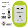 Honeywell Travel Surge, 1 Universal Socket+2 USB Ports, 12000Amp, Charge On The Go, Device Secure Warranty, X3 Fireproof MOV tech, Spike Guard, 3 Year Manufacturer Warranty Honeywell Travel Surge, 1 Universal Socket+2 USB Ports, 12000Amp, Charge On The Go, Device Secure Warranty, X3 Fireproof MOV tech, Spike Guard, 3 Year Manufacturer Warranty