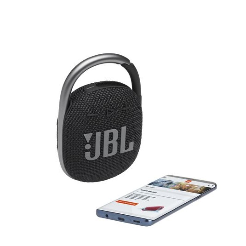 JBL Clip 4, Wireless Ultra Portable Bluetooth Speaker, Pro Sound, Integrated Carabiner, Vibrant Colors with Rugged Fabric Design, Dust & Waterproof, Type C (Without Mic, Black) JBL Clip 4, Wireless Ultra Portable Bluetooth Speaker, Pro Sound, Integrated Carabiner, Vibrant Colors with Rugged Fabric Design, Dust & Waterproof, Type C (Without Mic, Black)