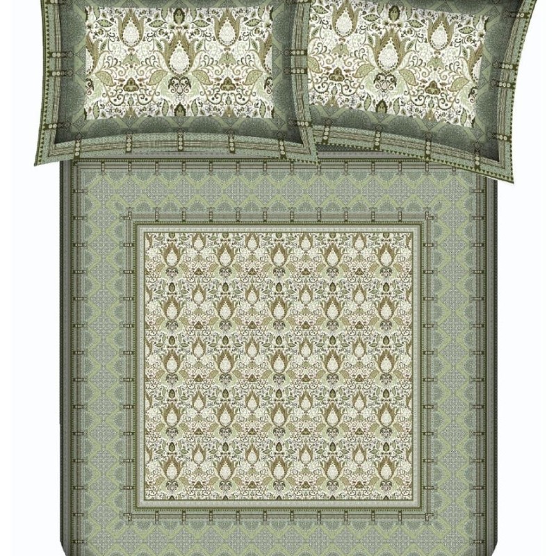 Bella Casa, Double Bedsheet Set with 2 Pillow Covers 100% Cotton -Jypore Collection Bella Casa, Double Bedsheet Set with 2 Pillow Covers 100% Cotton -Jypore Collection