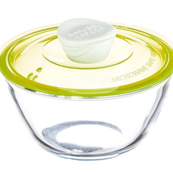 KINGSTON HIGH BOROSILICATE MIXING BOWL 1 PC 500 ML - GREEN LID