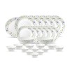 La Opala Diva, Classique Collection, Opal Glass Dinner Set 27 pcs, Morning Glory, White