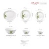 La Opala Diva Classique Collection Opal Glass Crockery | for Family of 6 | Dinner Set 33 pcs Fluted Green | Plates and Bowls for Dining | Microwave Safe | 100% Vegetarian | Extra Strong | White