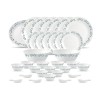 La Opala Diva Classique Collection Opal Glass Crockery | for Family of 6 | Dinner Set 33 pcs Lavender Dew | Plates and Bowls for Dining | Microwave Safe | 100% Vegetarian | Extra Strong | White