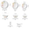 La Opala, Novo Collection, Opal Glass Dinner Set 46pcs, Autumn Flower, White