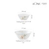 La Opala Novo Collection Opal Glass Crockery | Gift Set of 7 | Pudding Set 7 pcs Autumn Flower | Bowls for Desserts and Gifting | Microwave Safe | 100% Vegetarian | Extra Strong | Light and White