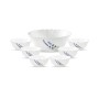 La Opala Novo Collection Opal Glass Crockery | Gift Set of 7 | Pudding Set 7 pcs English Lavender | Bowls for Desserts and Gifting | Microwave Safe | 100% Vegetarian | Extra Strong | Light and White