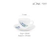La Opala, Novo Collection Opal Glass Crockery | Cup and Saucer Lily, Set of 12 | English Lavender, 150 ml | for Tea and Coffee | Microwave Safe | 100% Vegetarian | Extra Strong | Super Light | Super White