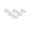 La Opala, Novo Collection Opal Glass Crockery | Cup and Saucer Lily, Set of 12 | Lush Greens, 150 ml | for Tea and Coffee | Microwave Safe | 100% Vegetarian | Extra Strong | Super Light | Super White