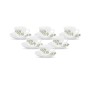La Opala, Novo Collection Opal Glass Crockery | Cup and Saucer Lily, Set of 12 | Lush Greens, 150 ml | for Tea and Coffee | Microwave Safe | 100% Vegetarian | Extra Strong | Super Light | Super White