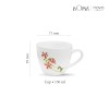 La Opala, Novo Collection Opal Glass Crockery | Cup Lily, Set of 6 | Coral Charm, 150 ml | for Tea and Coffee | Microwave Safe | 100% Vegetarian | Toughened Extra Strong | Super Light | Super White