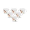La Opala, Novo Collection Opal Glass Crockery | Cup Lily, Set of 6 | Coral Charm, 150 ml | for Tea and Coffee | Microwave Safe | 100% Vegetarian | Toughened Extra Strong | Super Light | Super White