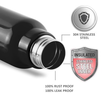 Milton Steel Fit 600 Insulated Stainless Steel Water Bottle, 1 Piece, 520 ml, Black | Easy Grip | Leak Proof | Hot or Cold | School | Office | Gym | Hiking | Treking | Travel Bottle Milton Steel Fit 600 Insulated Stainless Steel Water Bottle, 1 Piece, 520 ml, Black | Easy Grip | Leak Proof | Hot or Cold | School | Office | Gym | Hiking | Treking | Travel Bottle