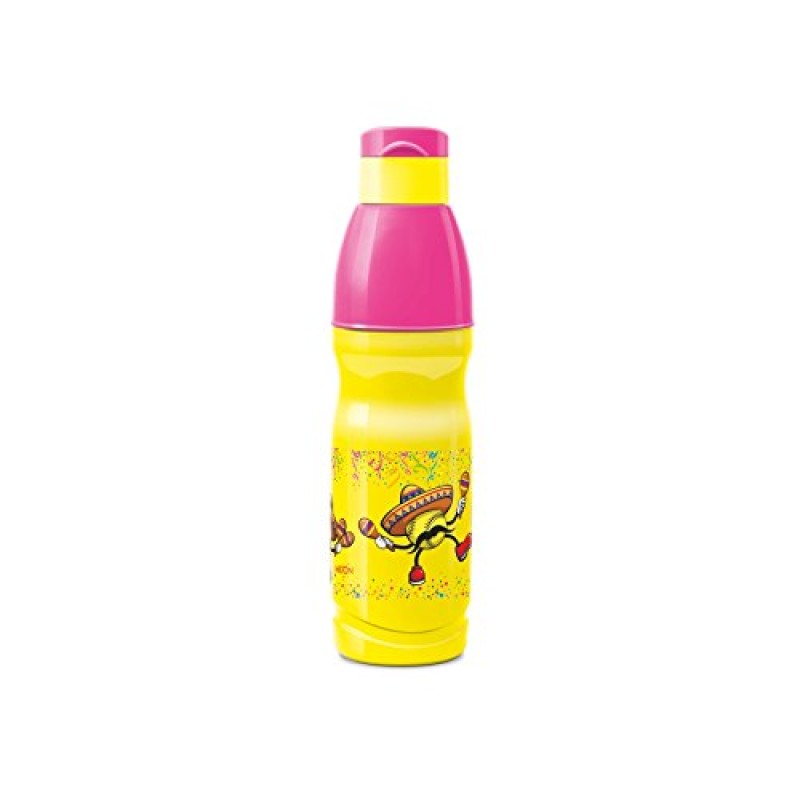 Milton Kool Buddy-900 Plastic Kids Water Bottle, 700 ml, Yellow