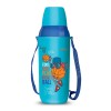 Milton Kool Kid 650 Plastic Insulated Water Bottle with Belt and Straw, 600 ml, Light Blue | PU Insulated | BPA Free | Easy to Carry | Leak Proof