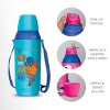 Milton Kool Kid 650 Plastic Insulated Water Bottle with Belt and Straw, 600 ml, Light Blue | PU Insulated | BPA Free | Easy to Carry | Leak Proof