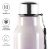 Milton Steel Marble 600 Leak Proof, Hot and Cold, Wide Mouth and Easy to Open Insulated Inner Steel Outer Plastic Water Bottle, 520 ml, Voilet, School | Office | Travel Bottle