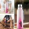 Milton Steel Marble 900 Leak Proof, Hot and Cold, Wide Mouth and Easy to Open Insulated Inner Steel Outer Plastic Water Bottle, 630 ml, Pink, School | Office | Travel Bottle
