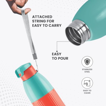 Milton Steel Sierra 600 Insulated Inner Stainless Steel Water Bottle, 1 Piece, 520 ml, Coral| Easy Grip | Leak Proof | Hot or Cold | School | Office |Treking | Travel Bottle Milton Steel Sierra 600 Insulated Inner Stainless Steel Water Bottle, 1 Piece, 520 ml, Coral| Easy Grip | Leak Proof | Hot or Cold | School | Office |Treking | Travel Bottle