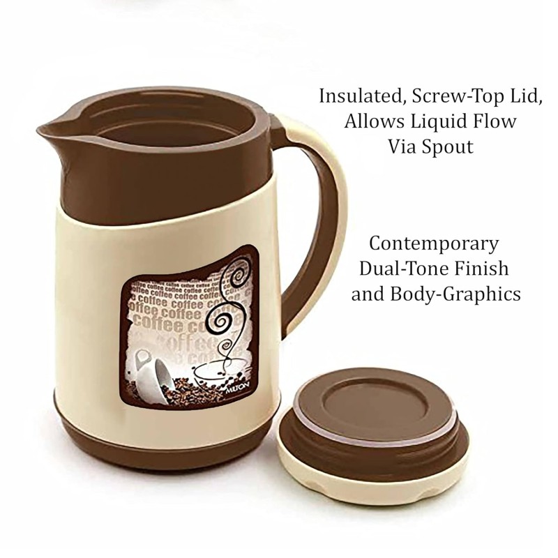 Milton Viva Tuff 500 Insulated Jug, 500 ml, Brown | Food Grade | Easy Grip | Hot and Cold | Leak Proof | Odour Proof | Light Weight Milton Viva Tuff 500 Insulated Jug, 500 ml, Brown | Food Grade | Easy Grip | Hot and Cold | Leak Proof | Odour Proof | Light Weight