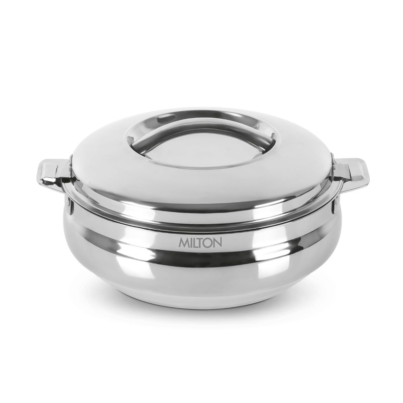MILTON Sphere 1500 Stainless Steel Casserole, 1.69 Litre, Silver | Double Walled | PU Insulated | Hot and Cold | Food Grade | Easy to Lift Handle | Hygienic