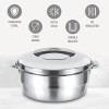 MILTON Empress 1500 Stainless Steel Casserole, 1500 ml, Silver | Double Walled | PU Insulated | Hot and Cold | Food Grade | Easy to Lift Handle | Hygienic | Odourless