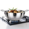 MILTON Pro cook Triply Deep Kadhai with Stainless Steel Lid, 28 cm, 5.5 litres, Silver | 3 Years Warranty | Dishwasher | Induction | Hot Plate | Flame Safe