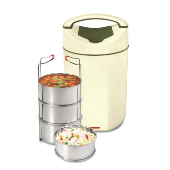 MILTON Euroline Megatron Stainless Steel Tiffin Box Set of 4, 600 ml, Green