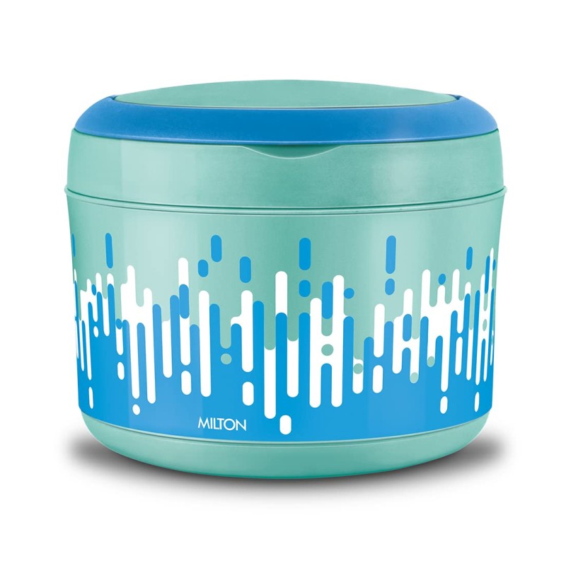 Milton Big Bite Insulated Inner Stainless Steel Tiffin Box with Additional Plate and handle, 900 ml, Aqua Green| BPA Free | Food Grade | Easy to Carry | Easy to Clean