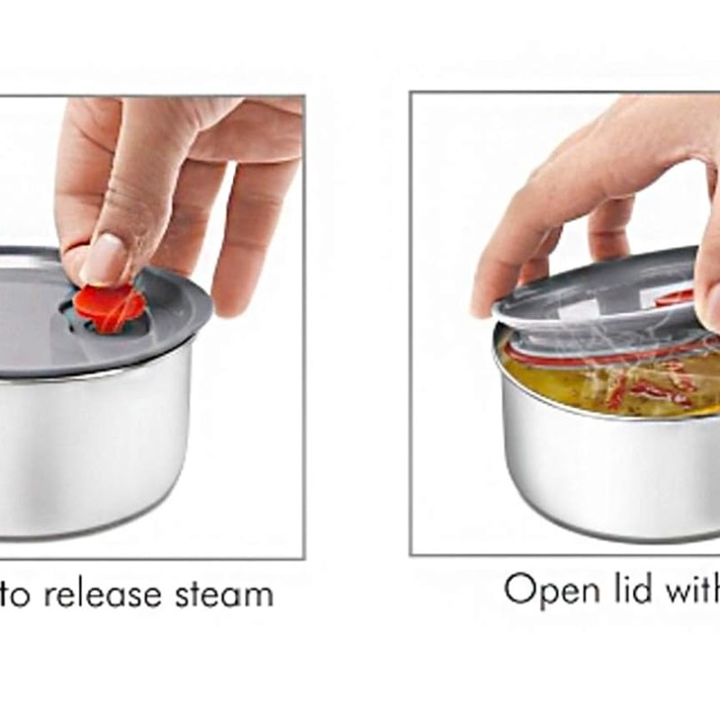 MILTON Legend Deluxe 4 Thermosteel Tiffin Box, (4 Containers) 200 ml, Silver, Stainless Steel