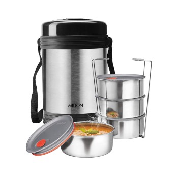 MILTON Legend Deluxe 4 Thermosteel Tiffin Box, (4 Containers) 200 ml, Silver, Stainless Steel MILTON Legend Deluxe 4 Thermosteel Tiffin Box, (4 Containers) 200 ml, Silver, Stainless Steel