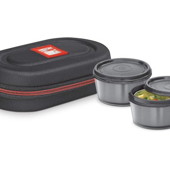 Milton Nutri Stainless Steel Insulated Tiffin Set, 320ml, Set of 2, Black Milton Nutri Stainless Steel Insulated Tiffin Set, 320ml, Set of 2, Black