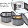 Milton Nutri Stainless Steel Insulated Tiffin Set, 320ml, Set of 2, Black