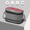MILTON Triple Decker Stainless Steel Lunch Box (2 Oval Container, 675 ml and 450ml; 2 Leak Proof Round Container, 280 ml; Spoon and Fork) with Insulated Jacket, Red | Tiffin | Food Grade | Easy to Carry