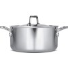 MILTON Pro cook Triply Stainless Steel Casserole with Lid, 22 cm / 4 Litre- Silver | 3 Years Warranty