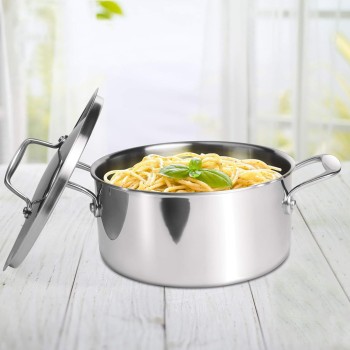 MILTON Pro cook Triply Stainless Steel Casserole with Lid, 20 cm / 3 Litre- Silver | 3 Years Warranty