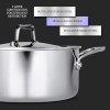 MILTON Pro cook Triply Stainless Steel Casserole with Lid, 22 cm / 4 Litre- Silver | 3 Years Warranty