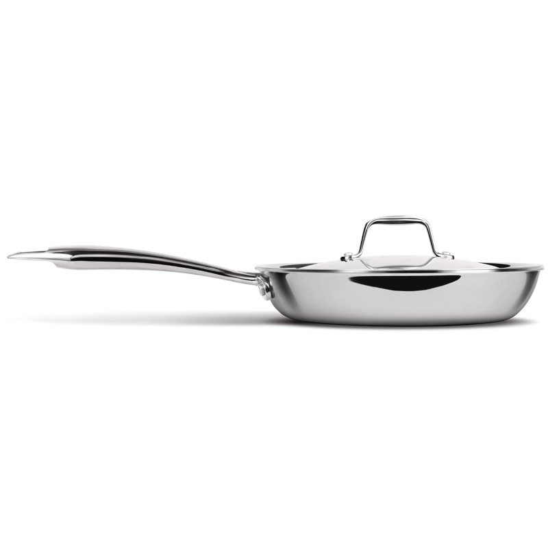 MILTON Pro cook Triply Stainless Steel Fry Pan with Lid, 20 cm / 1.2 Litre | 3 Years Warranty