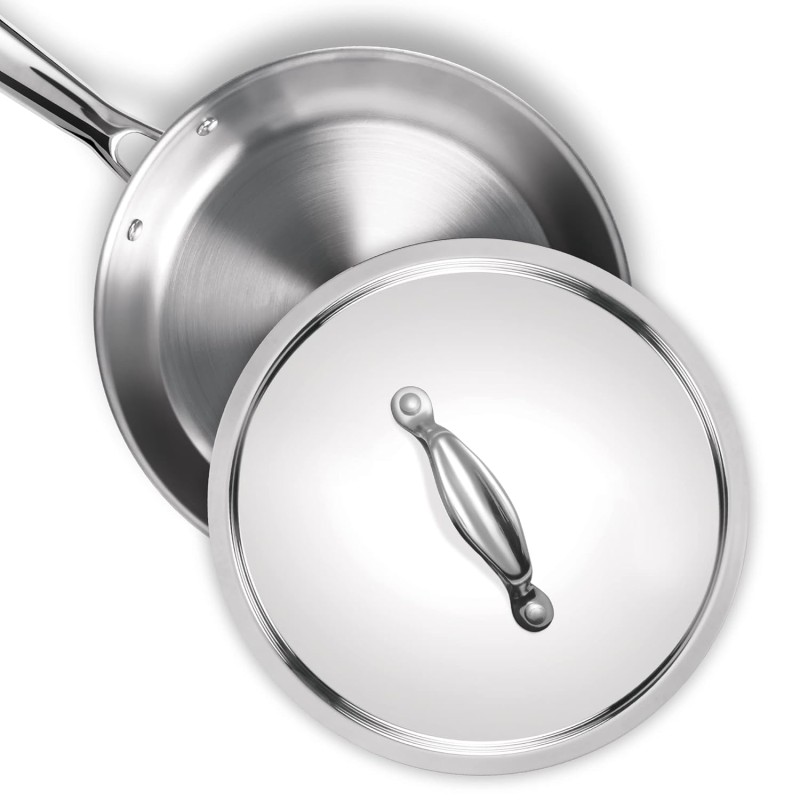 MILTON Pro cook Triply Stainless Steel Fry Pan with Lid, 20 cm / 1.2 Litre | 3 Years Warranty