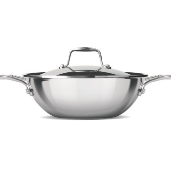 MILTON Pro cook Triply Stainless Steel Kadhai with Lid, 22 cm / 2.2 Litre- Silver| 3 Years Warranty