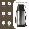Milton Eiffel 1000 Vacuum Insulated Thermos Flask with Strap to Carry, 910 ml, 24 Hours Hot and Cold Water Bottle for Office, Hiking, Trekking, Travel, Black