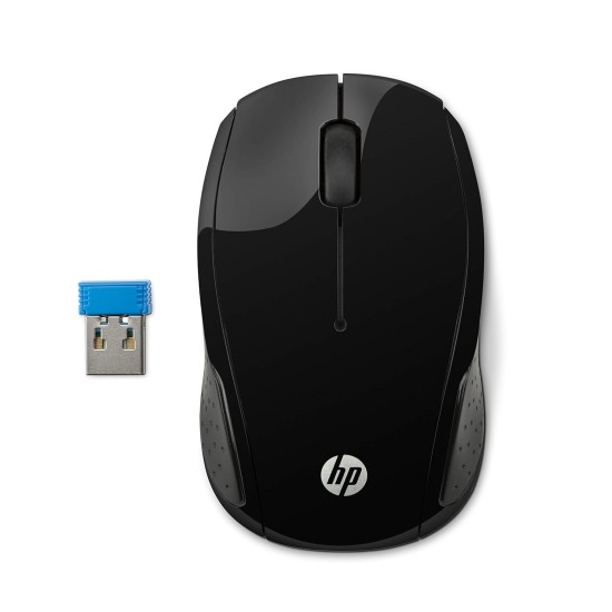 HP 200 USB Wireless Mouse with 1000 DPI optical sensor, 2.4 GHz wireless connectivity, built-in scrolling and ambidextrous design.3 years warranty(Black)