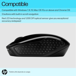 HP 200 USB Wireless Mouse with 1000 DPI optical sensor, 2.4 GHz wireless connectivity, built-in scrolling and ambidextrous design.3 years warranty(Black)