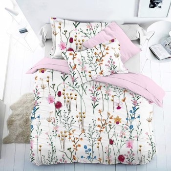 Bella Casa, Double Bedsheet Set with 2 Pillow Covers 100% Cotton -Magnum