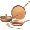 Nouvetta Andria Non-Stick Cookware Set of 5 peices (Dosa Tawa, Kadhai,Frying Pan, Glass Lid,Serving Spoon), Thickness of 3 mm, Copper Nouvetta Andria Non-Stick Cookware Set of 5 peices (Dosa Tawa, Kadhai,Frying Pan, Glass Lid,Serving Spoon), Thickness of 3 mm, Copper