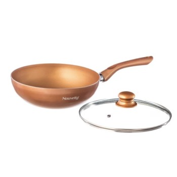 Nouvetta Andria Non-Stick Cookware Set of 5 peices (Dosa Tawa, Kadhai,Frying Pan, Glass Lid,Serving Spoon), Thickness of 3 mm, Copper Nouvetta Andria Non-Stick Cookware Set of 5 peices (Dosa Tawa, Kadhai,Frying Pan, Glass Lid,Serving Spoon), Thickness of 3 mm, Copper