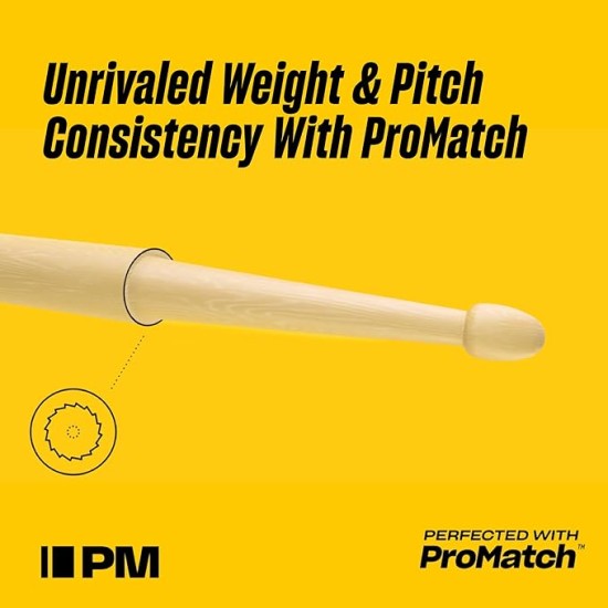 ProMark TX5BW American Hickory Single Pair Wood Tip Drum Sticks