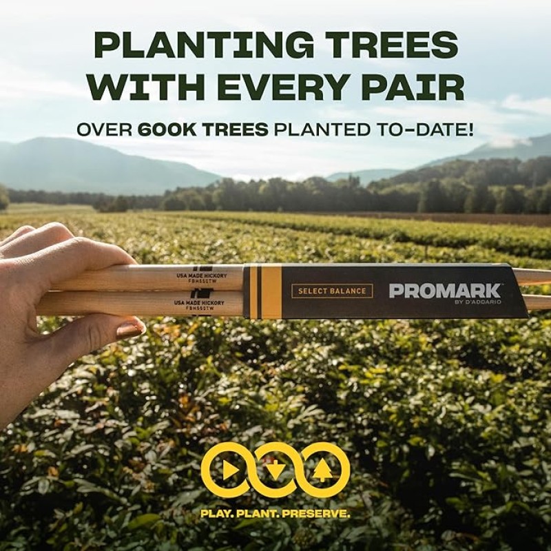 ProMark TX5BW American Hickory Single Pair Wood Tip Drum Sticks ProMark TX5BW American Hickory Single Pair Wood Tip Drum Sticks