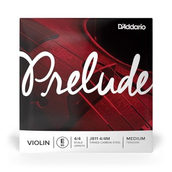 D'Addario J811 Prelude Medium Tension Violin 4/4 Scale Single E String