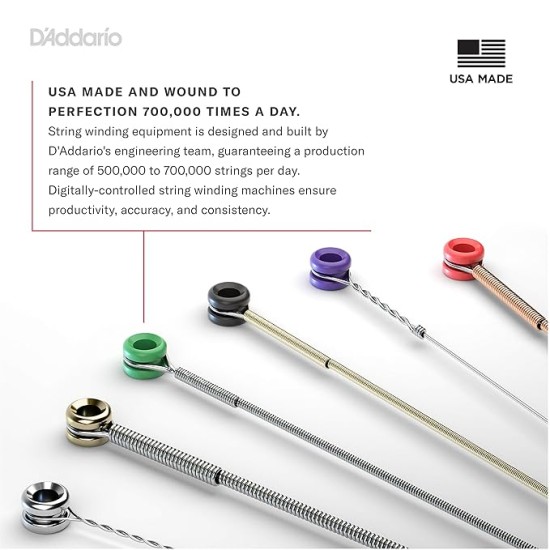 D'Addario EJ26 Acoustic 11-52 Custom Light Guitar Strings made of Phosphor Bronze for Warm, Bright & Balanced Tone