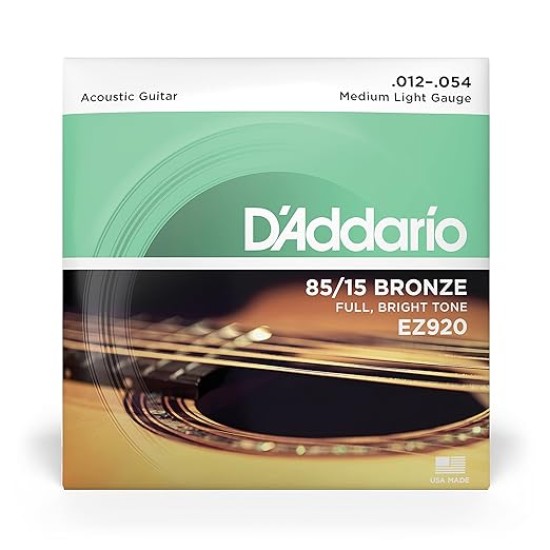 D'Addario EZ920 85/15 Bronze Medium Light Acoustic Guitar Strings D'Addario EZ920 85/15 Bronze Medium Light Acoustic Guitar Strings